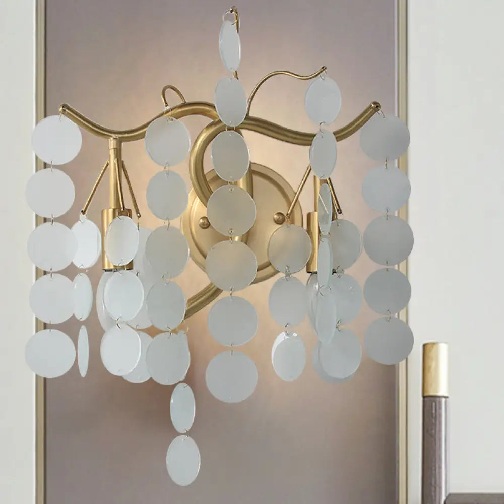 DecorBites™ Modern Branch Design Bedroom Wall Lamp - Blue/Pink Glass, 2 Lights, Open Bulb