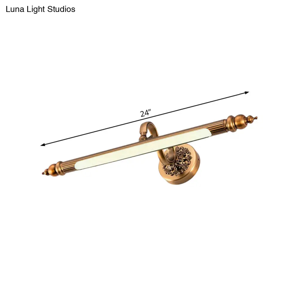 DecorBites™ Modern Brass LED Wall Lamp for Vanity Mirror in Warm/White Light - 20"/24" Wide Tubular Design