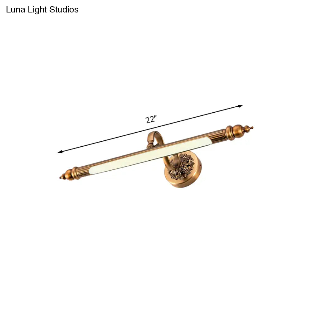 DecorBites™ Modern Brass LED Wall Lamp for Vanity Mirror in Warm/White Light - 20"/24" Wide Tubular Design