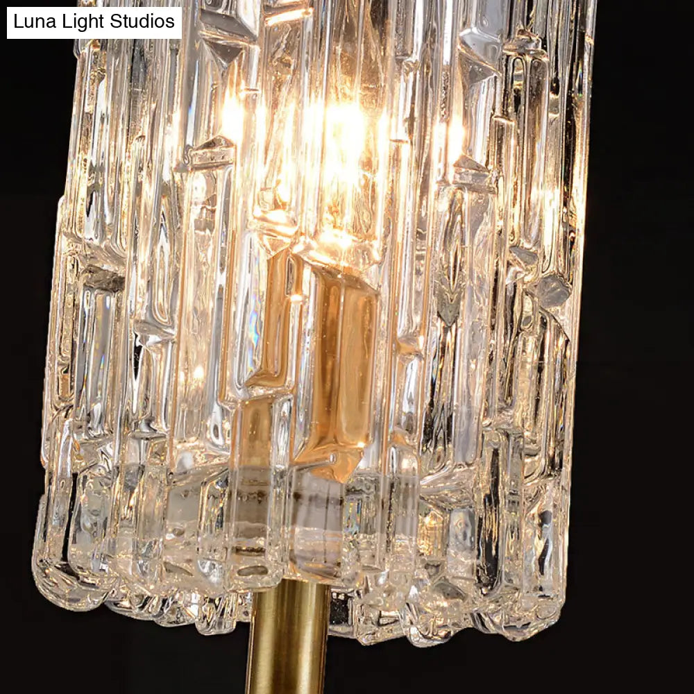 DecorBites™ Modern Brass Sconce Light with Clear Glass Shade - Wall Mounted 1/2-Light for Living Room