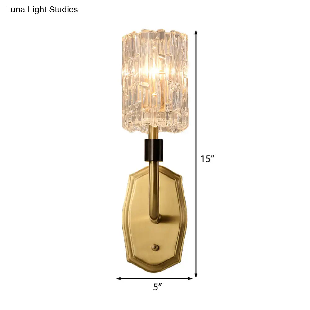 DecorBites™ Modern Brass Sconce Light with Clear Glass Shade - Wall Mounted 1/2-Light for Living Room