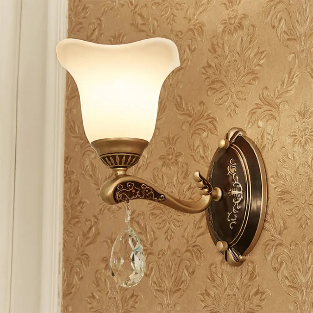 DecorBites™ Modern Brass Sconce Light with Crystal Drop - Wall Mounted Indoor Lamp (1/2 Lights)