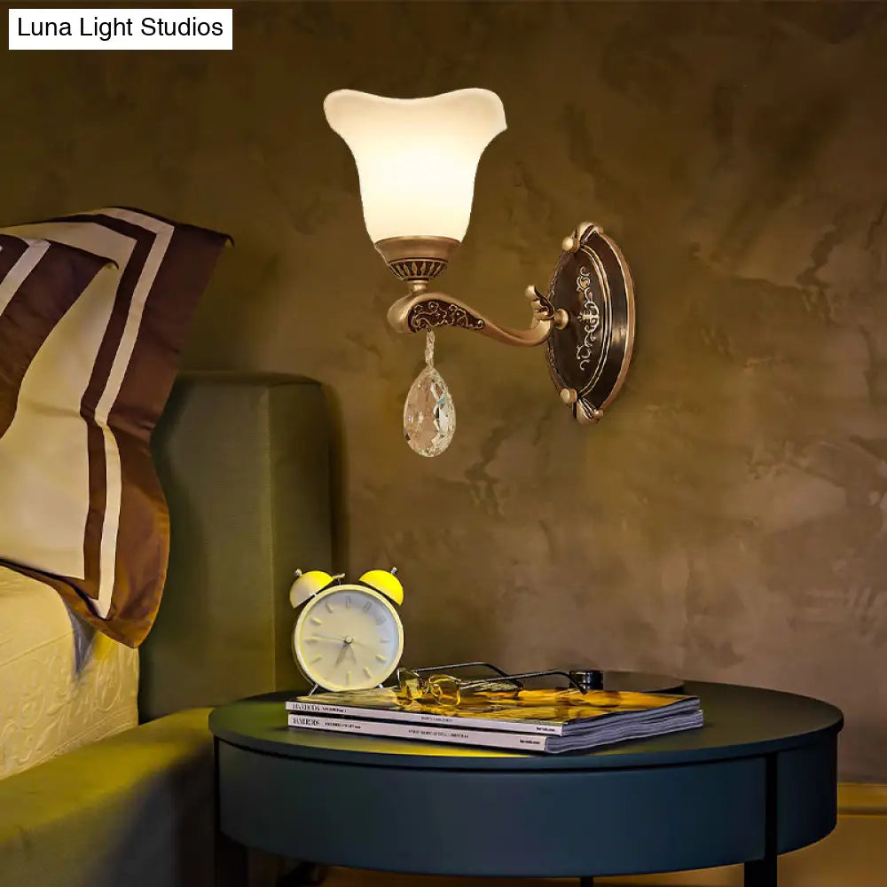 DecorBites™ Modern Brass Sconce Light with Crystal Drop - Wall Mounted Indoor Lamp (1/2 Lights)
