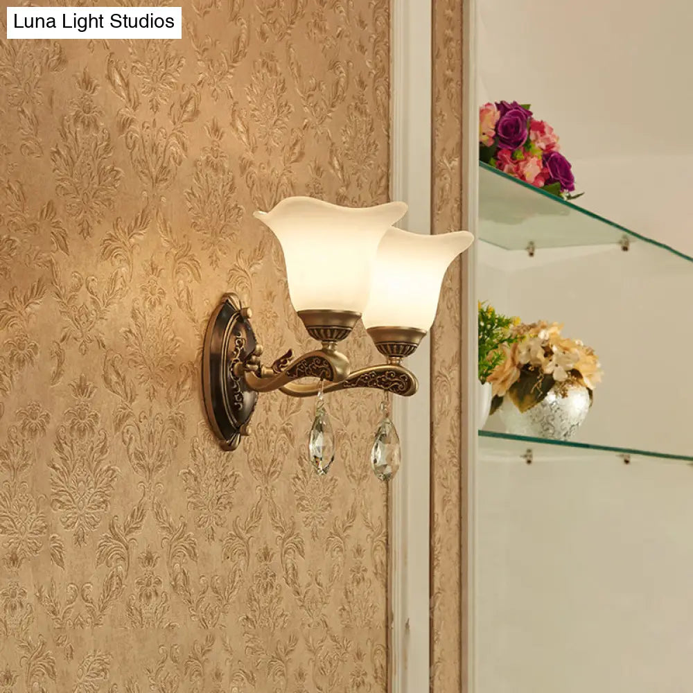DecorBites™ Modern Brass Sconce Light with Crystal Drop - Wall Mounted Indoor Lamp (1/2 Lights)