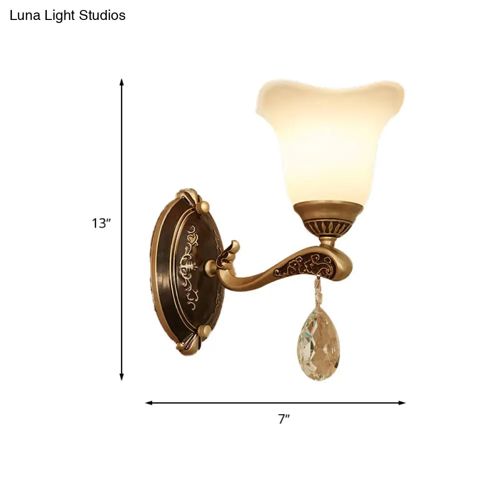 DecorBites™ Modern Brass Sconce Light with Crystal Drop - Wall Mounted Indoor Lamp (1/2 Lights)