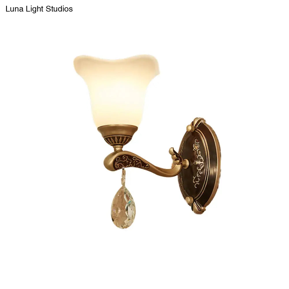 DecorBites™ Modern Brass Sconce Light with Crystal Drop - Wall Mounted Indoor Lamp (1/2 Lights)