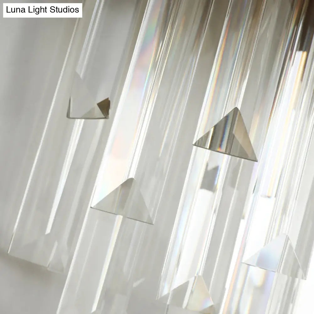 DecorBites™ Modern Brass Wall Mount Light with Clear Crystal Prism - 2 Headed Wall Lighting for Bedroom