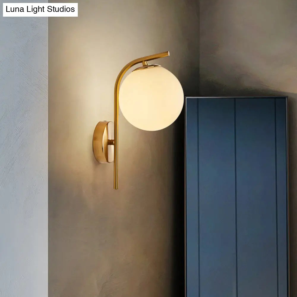 DecorBites™ Modern Brass Wall Mounted Bedside Lamp with Grey/Clear Water/White Glass Shade