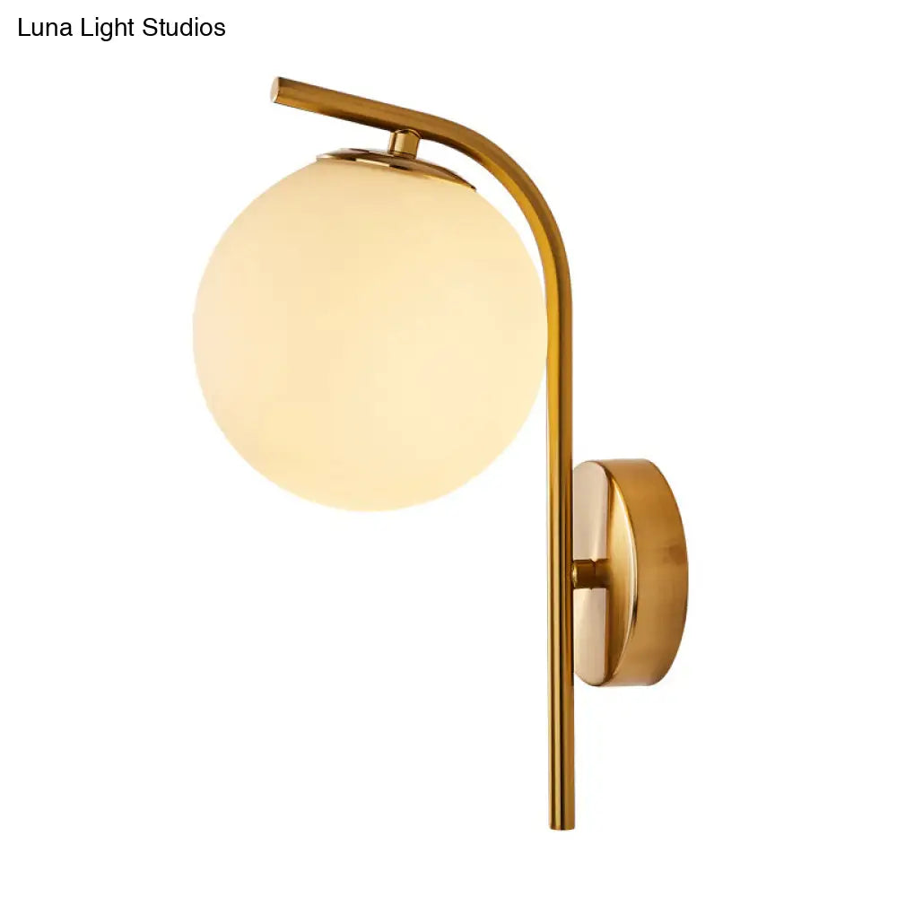 DecorBites™ Modern Brass Wall Mounted Bedside Lamp with Grey/Clear Water/White Glass Shade