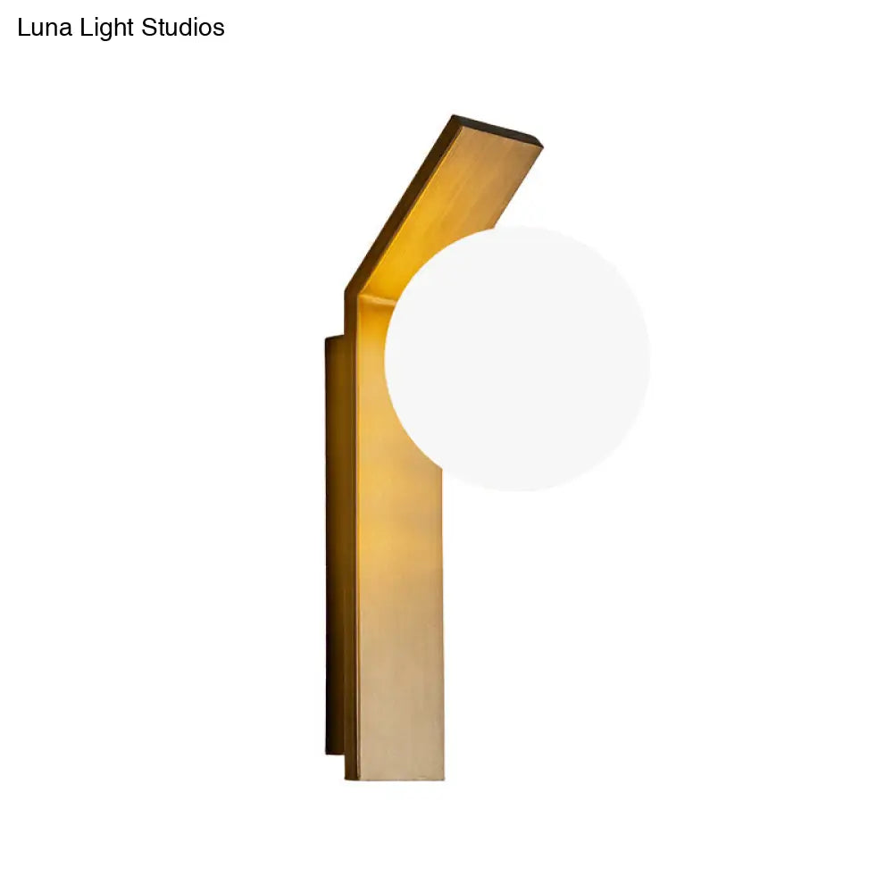 DecorBites™ Modern Bronze/Copper Dining Room Wall Lamp: 1-Bulb Sconce Light with Milk Glass Shade