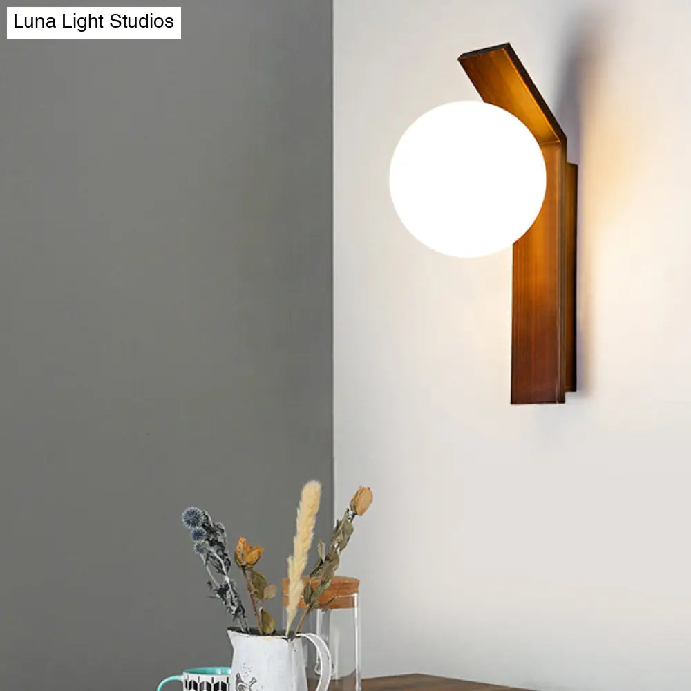 DecorBites™ Modern Bronze/Copper Dining Room Wall Lamp: 1-Bulb Sconce Light with Milk Glass Shade