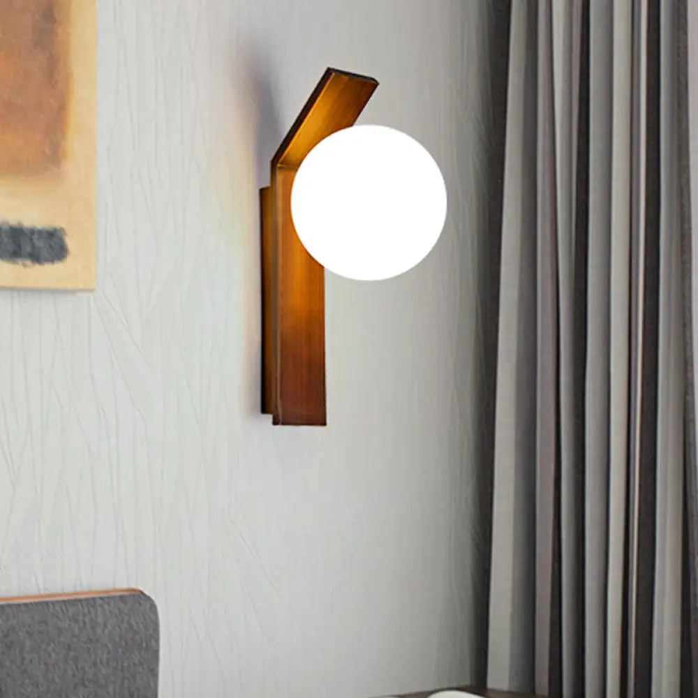 DecorBites™ Modern Bronze/Copper Dining Room Wall Lamp: 1-Bulb Sconce Light with Milk Glass Shade