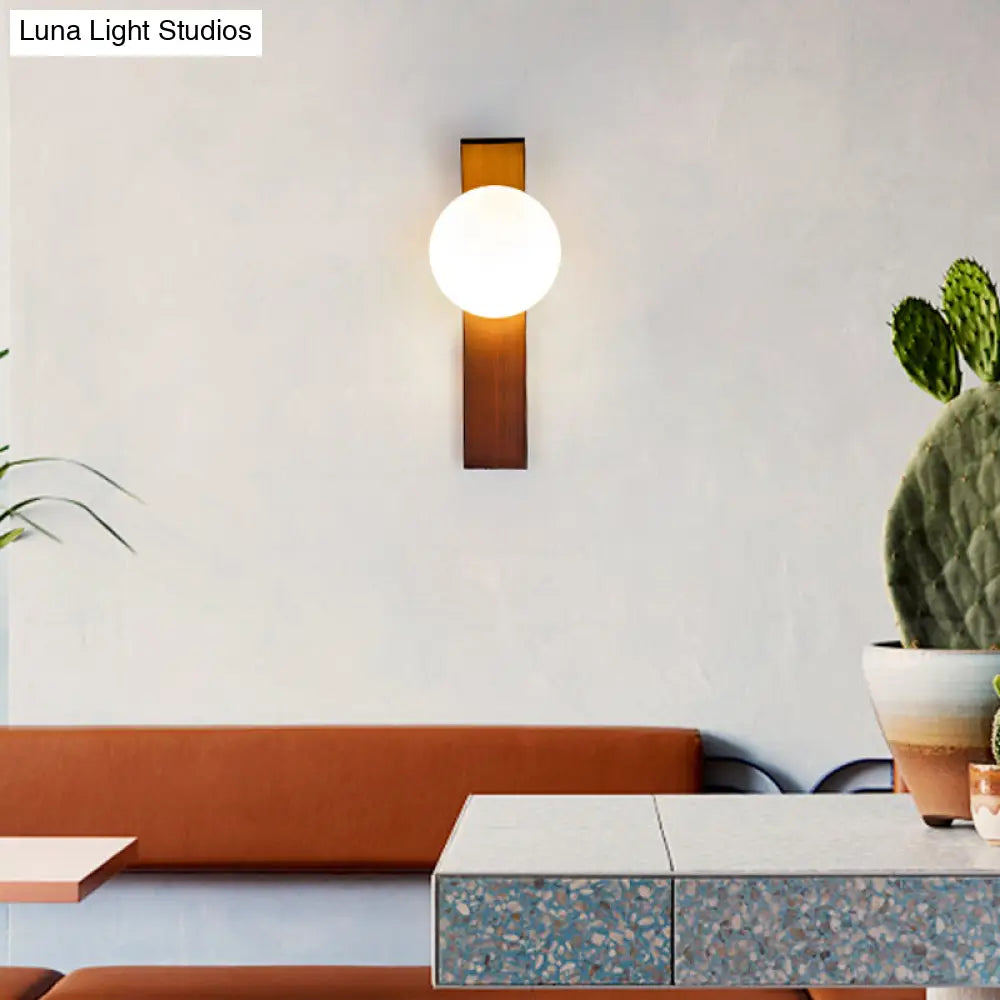 DecorBites™ Modern Bronze/Copper Dining Room Wall Lamp: 1-Bulb Sconce Light with Milk Glass Shade