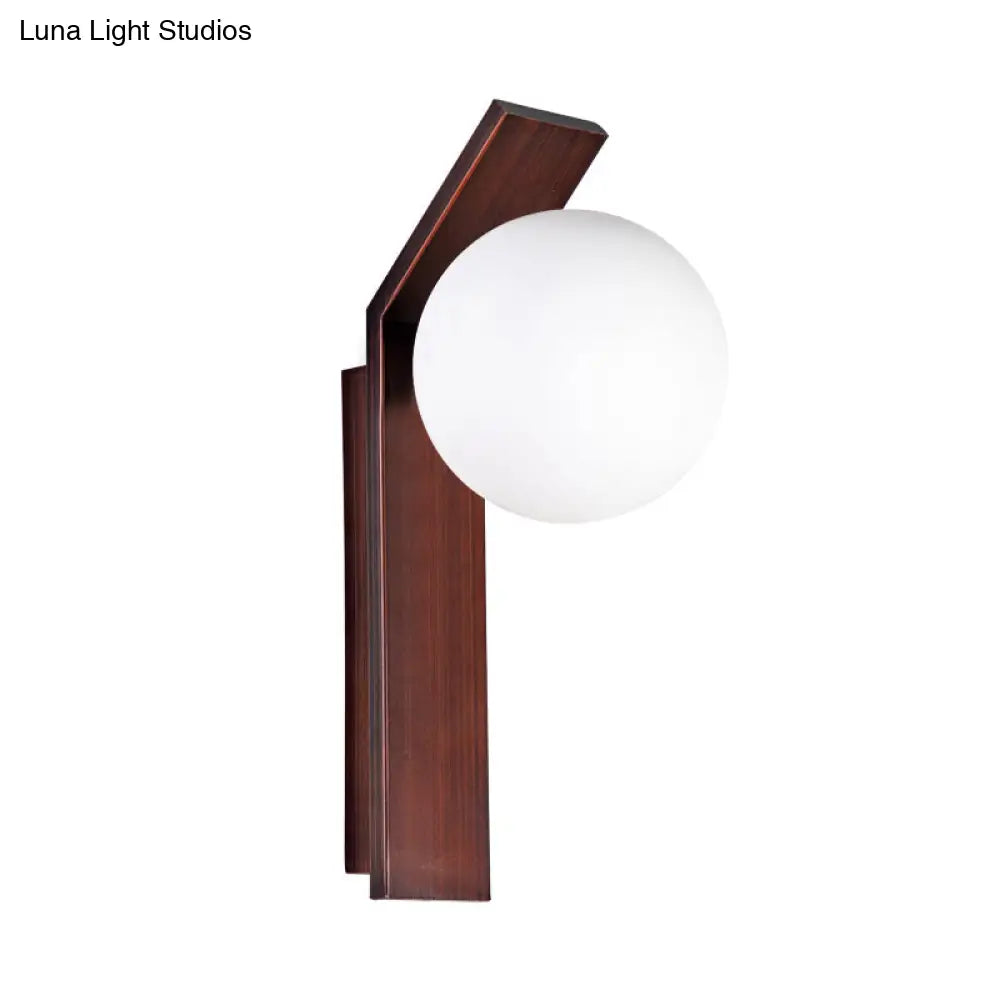 DecorBites™ Modern Bronze/Copper Dining Room Wall Lamp: 1-Bulb Sconce Light with Milk Glass Shade