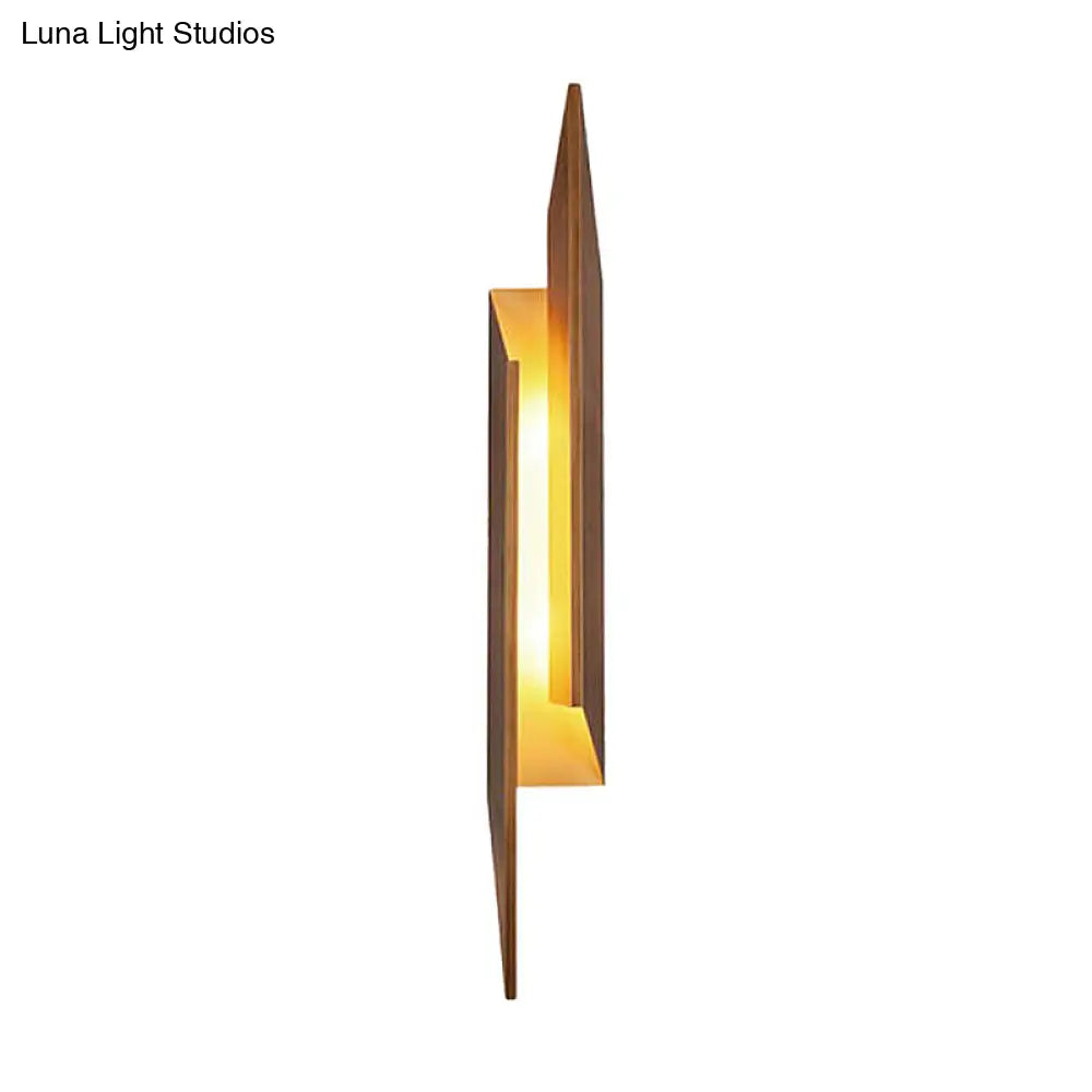 DecorBites™ Modern Brown Wall Sconce with LED Light & Geometric Metal Shade for Living Room