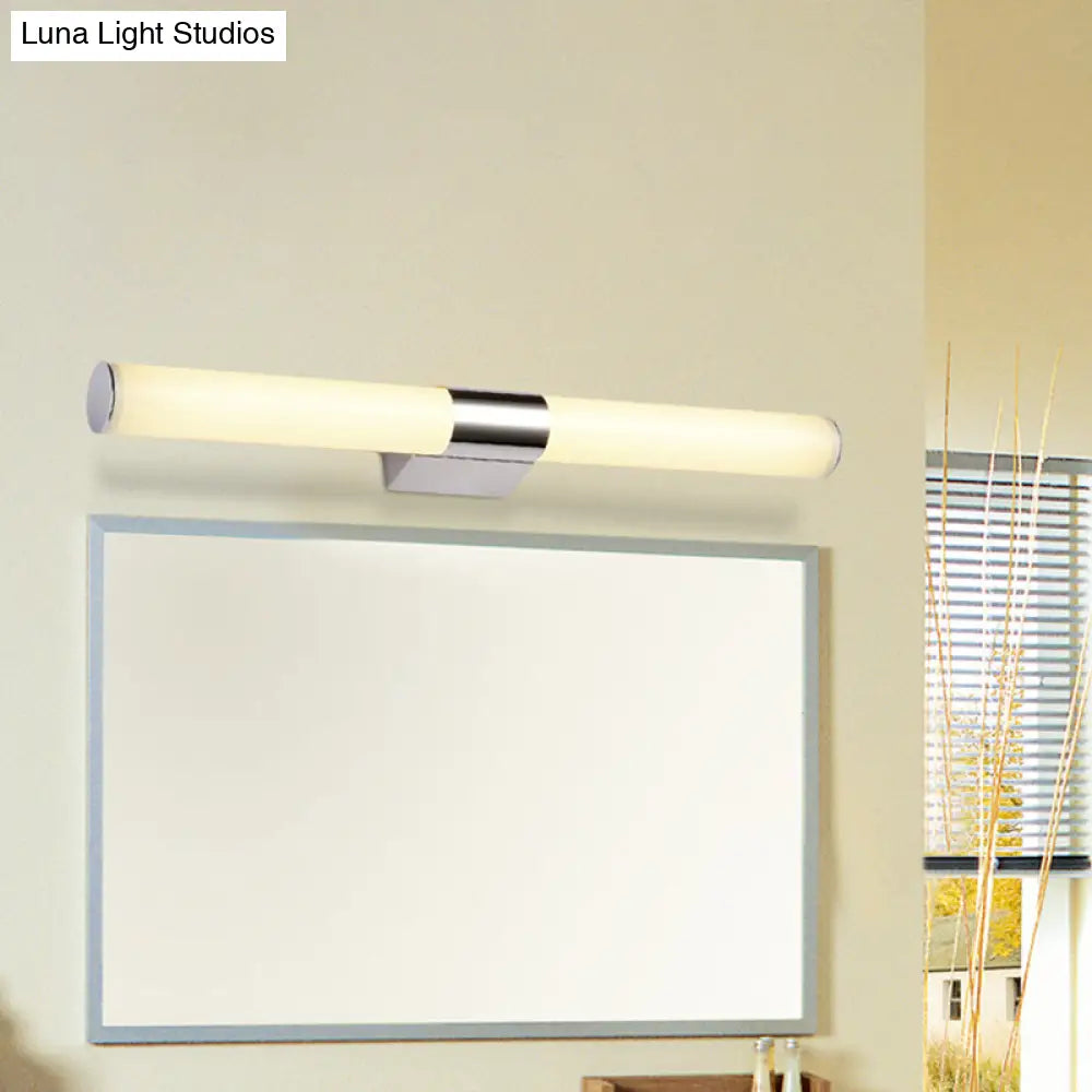 DecorBites™ Modern Chrome LED Wall Vanity Light with Acrylic Tube and Warm/White Light, 18"/23.5"/31.5" Length