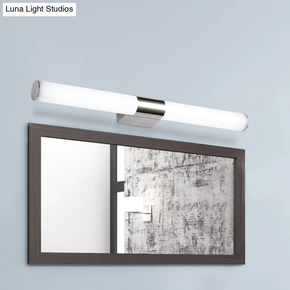 DecorBites™ Modern Chrome LED Wall Vanity Light with Acrylic Tube and Warm/White Light, 18"/23.5"/31.5" Length