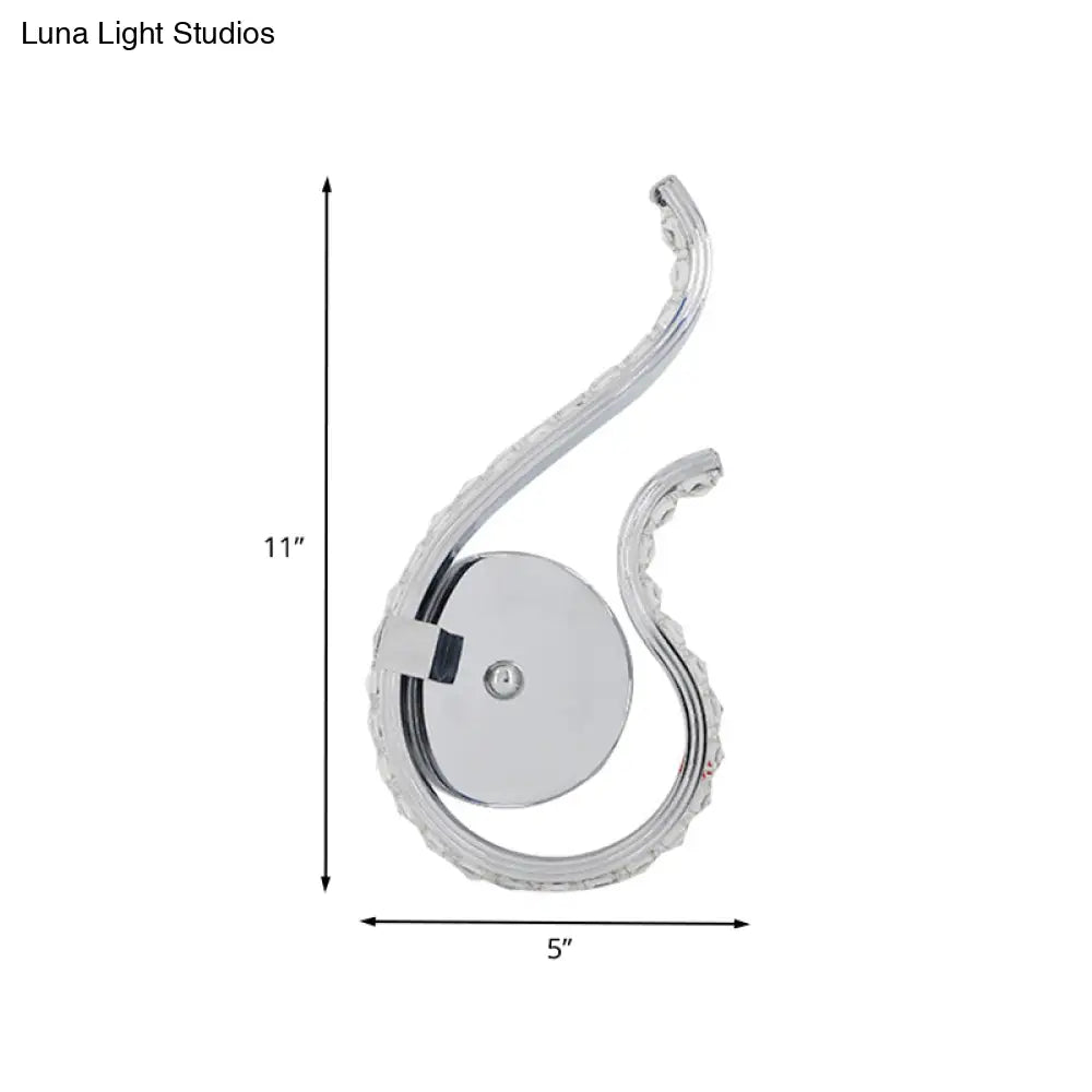 DecorBites™ Modern Chrome Twist Wall Light Sconce with LED Bedside Lamp - Warm/White Light