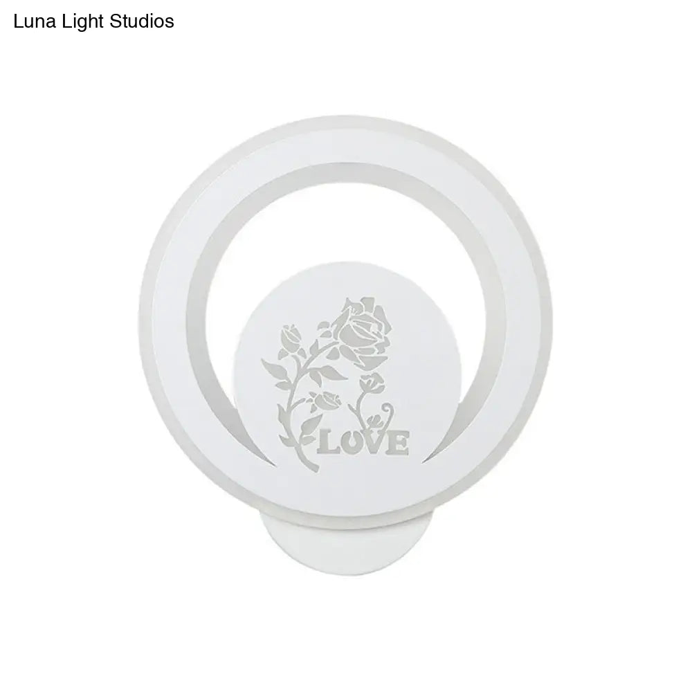 DecorBites™ Modern Circular Sconce Lighting: Acrylic LED Wall Light Fixture in White for Living Room