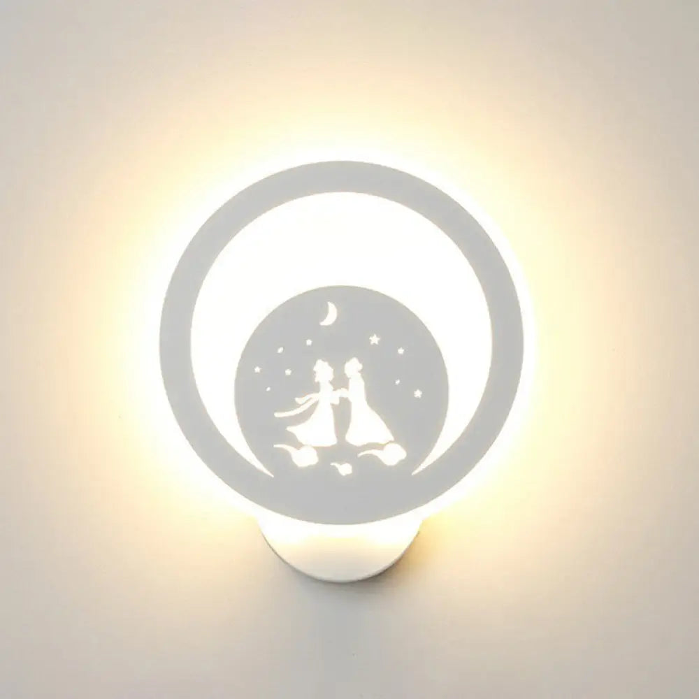 DecorBites™ Modern Circular Sconce Lighting: Acrylic LED Wall Light Fixture in White for Living Room