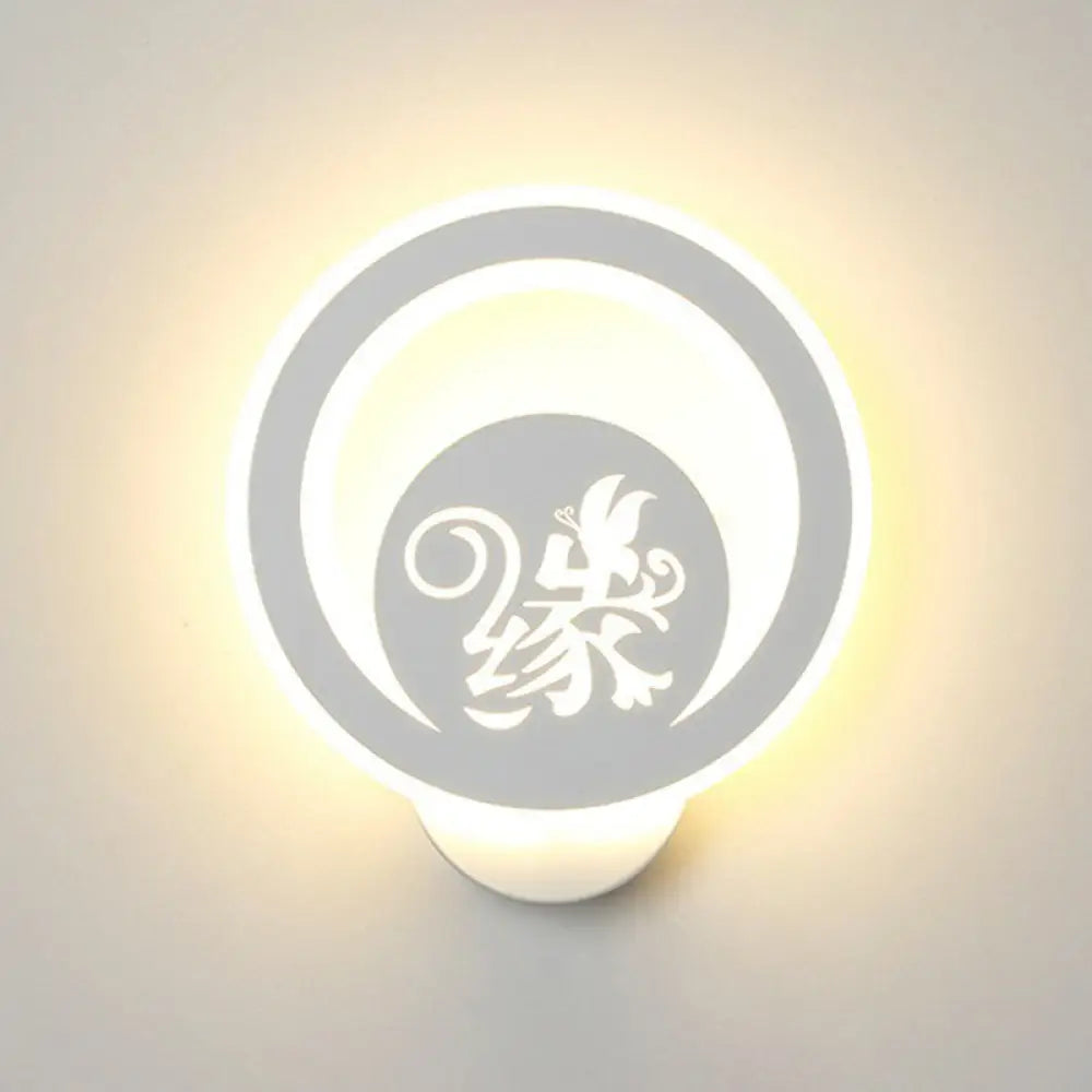 DecorBites™ Modern Circular Sconce Lighting: Acrylic LED Wall Light Fixture in White for Living Room