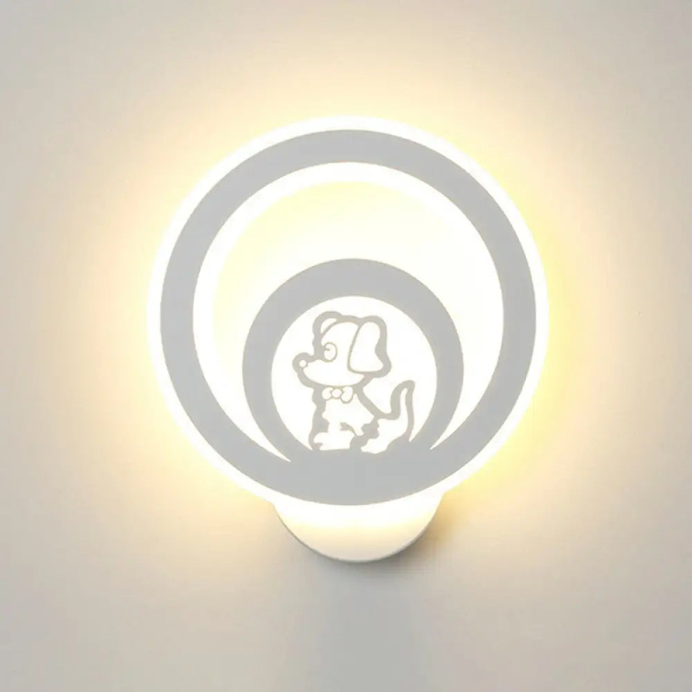 DecorBites™ Modern Circular Sconce Lighting: Acrylic LED Wall Light Fixture in White for Living Room