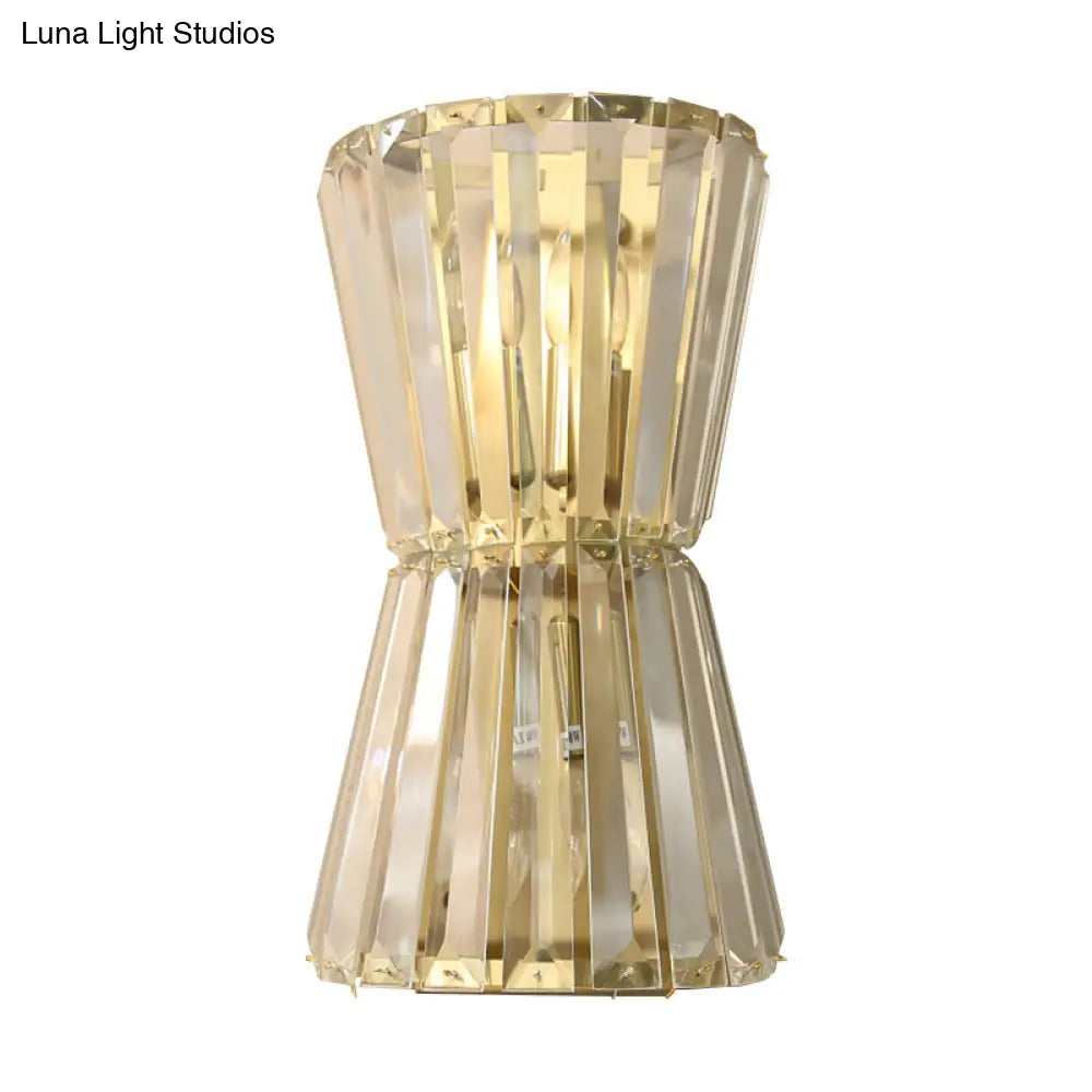 DecorBites™ Modern Clear Crystal Shade Wall Mounted Light with 2 Heads – Stylish Corridor Lighting Fixture