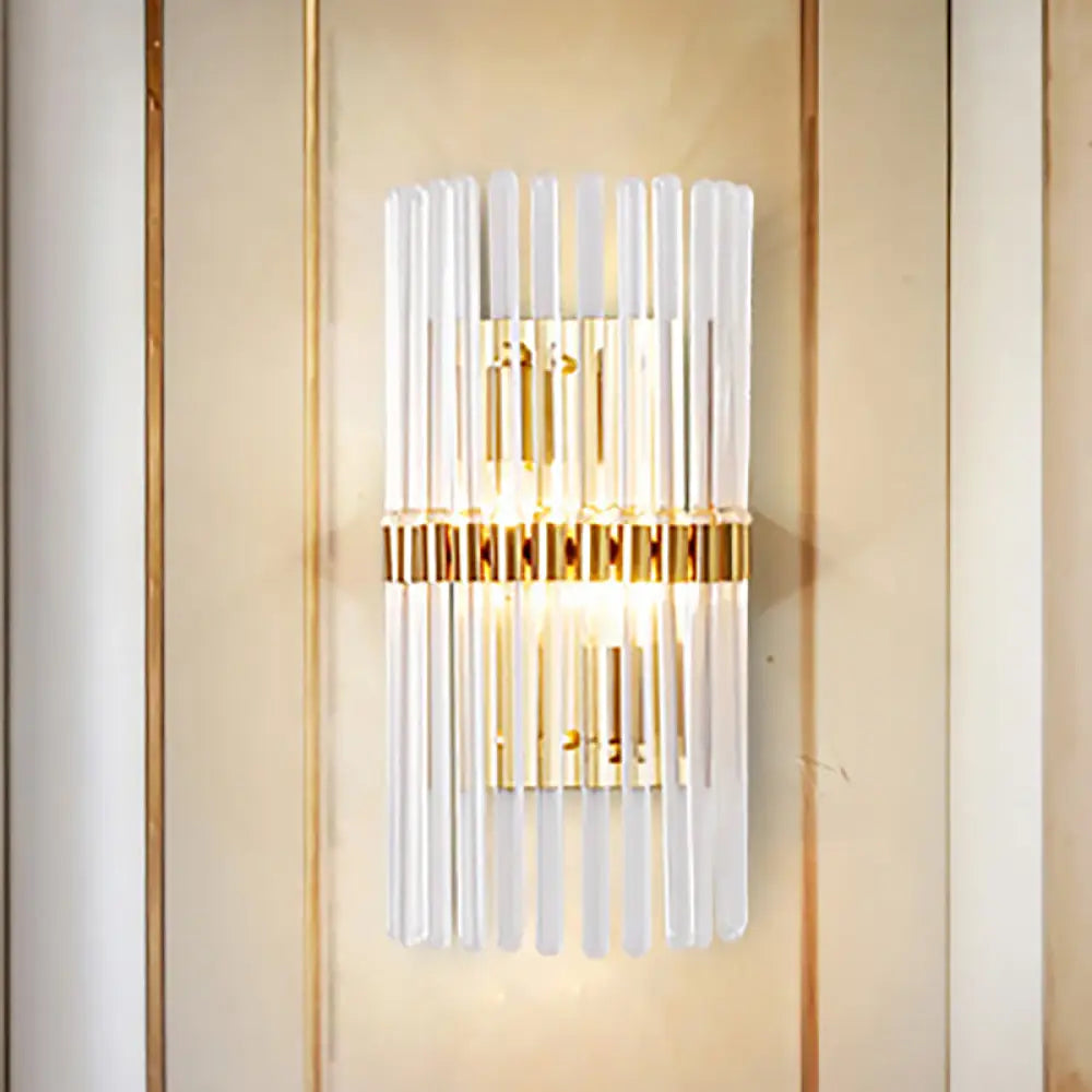 DecorBites™ Modern Clear Crystal Wall Sconce - Stylish 2 Light Gold Finish for Living Room