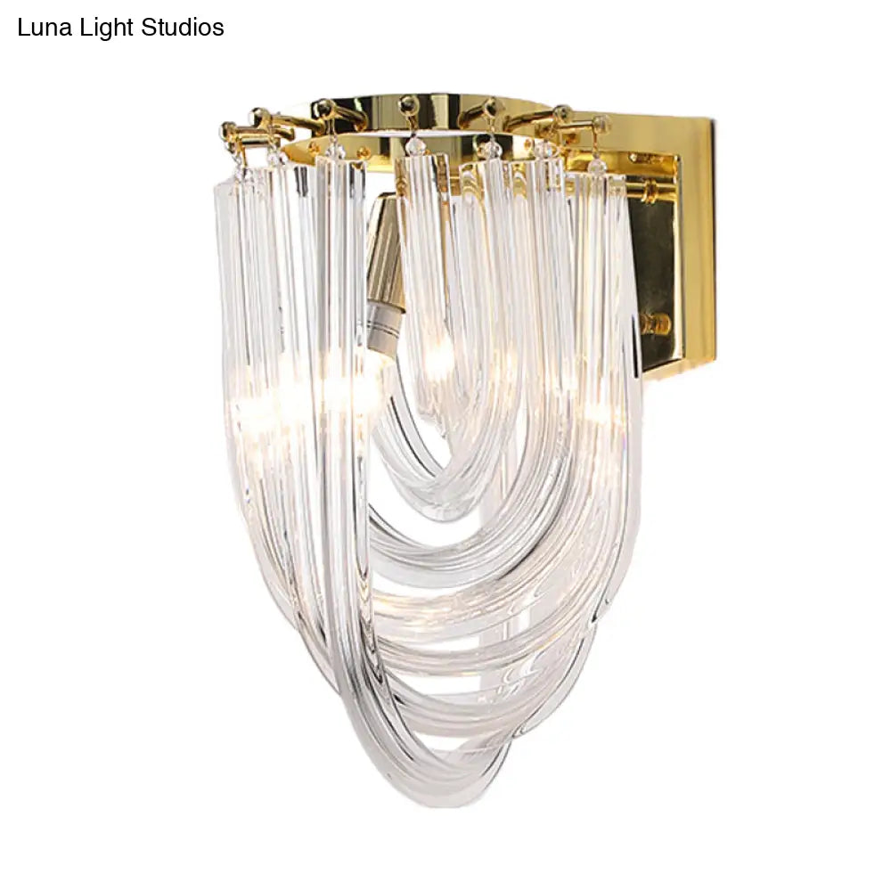 DecorBites™ Modern Clear Glass Geometric Wall Sconce - 1 Head Wall Lighting Fixture for Living Room
