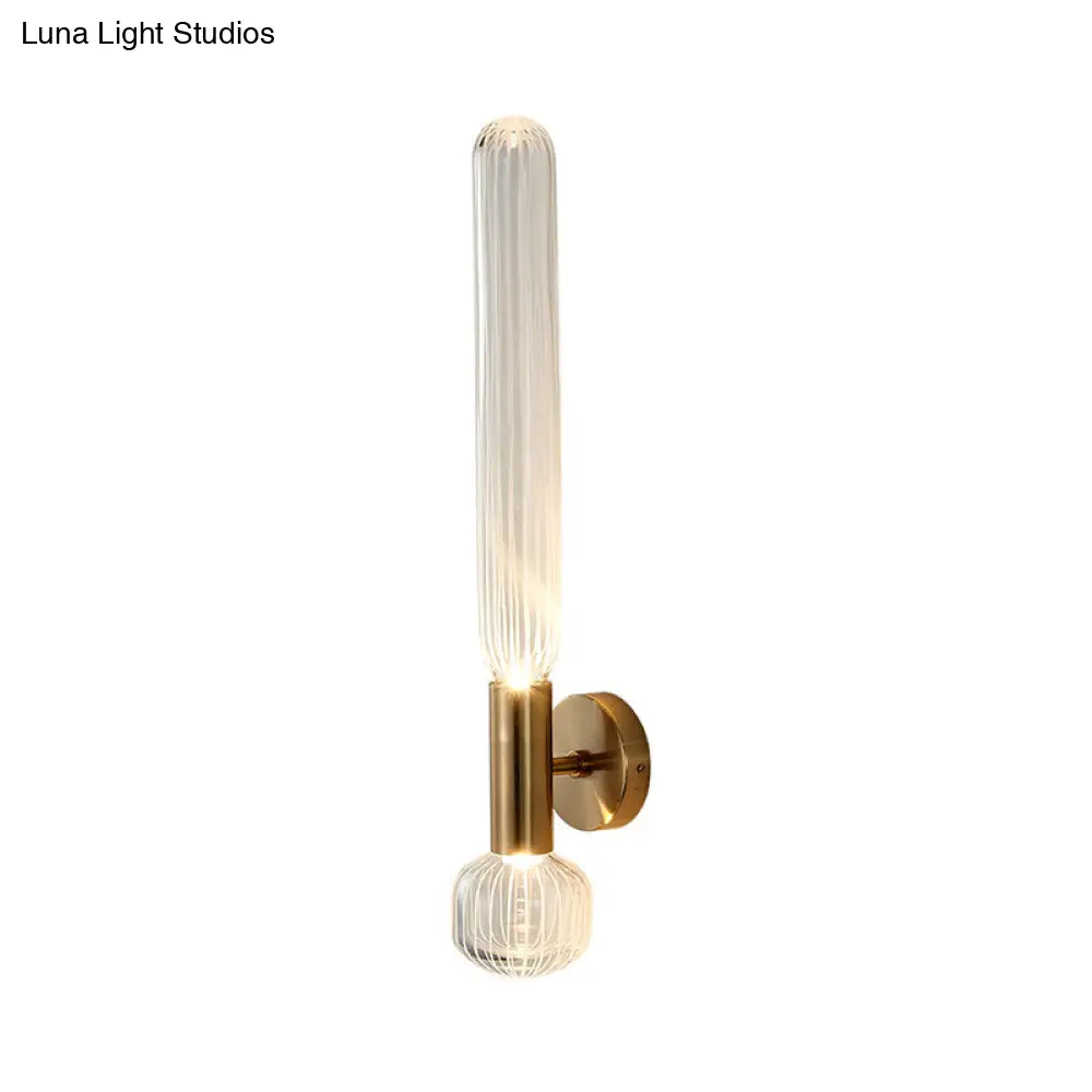 DecorBites™ Modern Clear Glass LED Nordic Wall Light in Gold for Bedroom