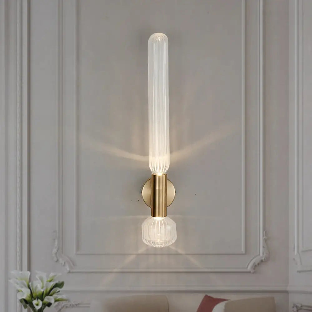 DecorBites™ Modern Clear Glass LED Nordic Wall Light in Gold for Bedroom