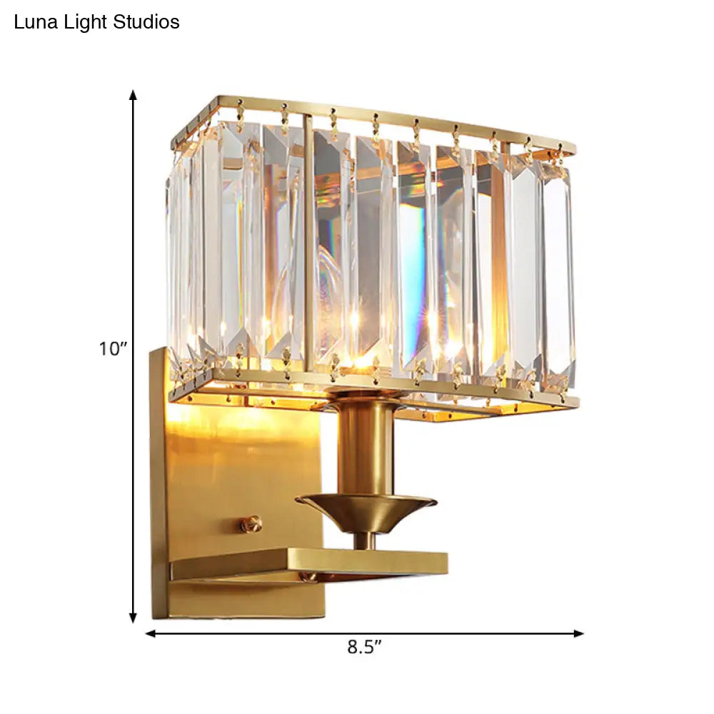 DecorBites™ Modern Crystal Brass Wall Sconce