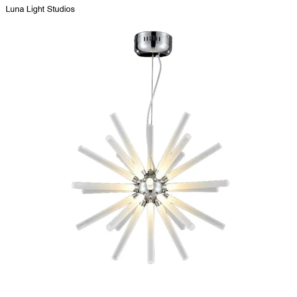 DecorBites™ Modern Crystal LED Starburst Chandelier Pendant Light - 12.5"/18"/28" Wide, Clear Hanging Ceiling Fixture