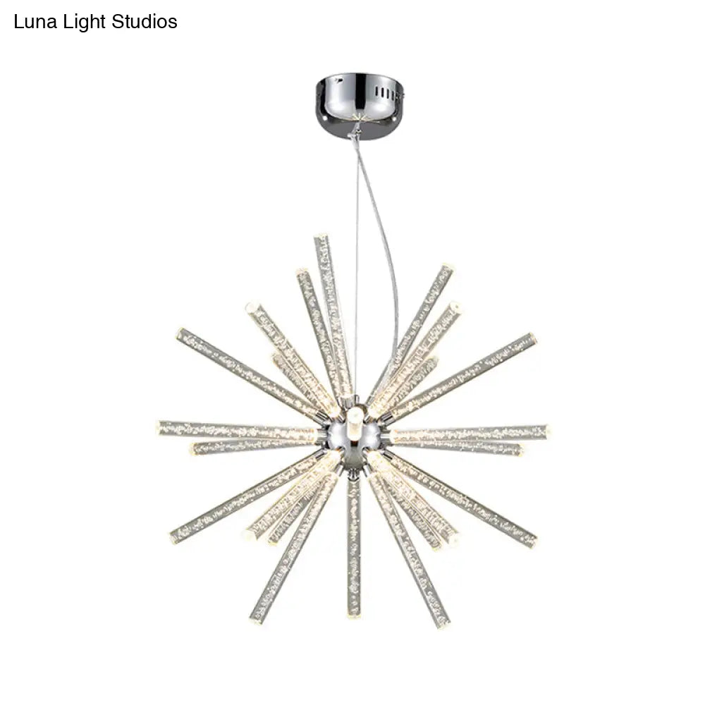 DecorBites™ Modern Crystal LED Starburst Chandelier Pendant Light - 12.5"/18"/28" Wide, Clear Hanging Ceiling Fixture