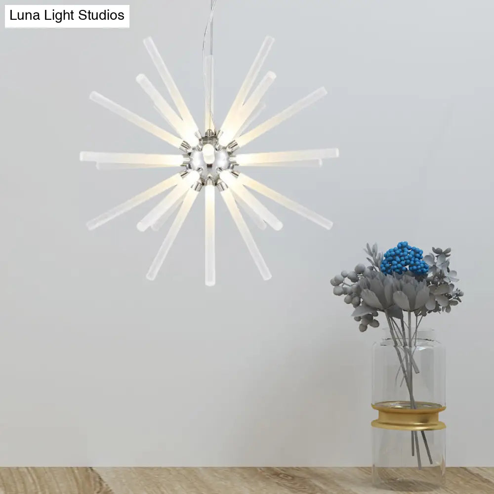 DecorBites™ Modern Crystal LED Starburst Chandelier Pendant Light - 12.5"/18"/28" Wide, Clear Hanging Ceiling Fixture