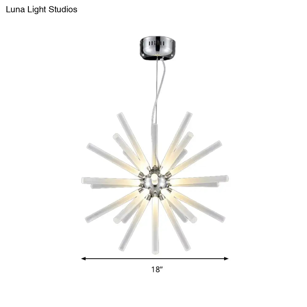 DecorBites™ Modern Crystal LED Starburst Chandelier Pendant Light - 12.5"/18"/28" Wide, Clear Hanging Ceiling Fixture