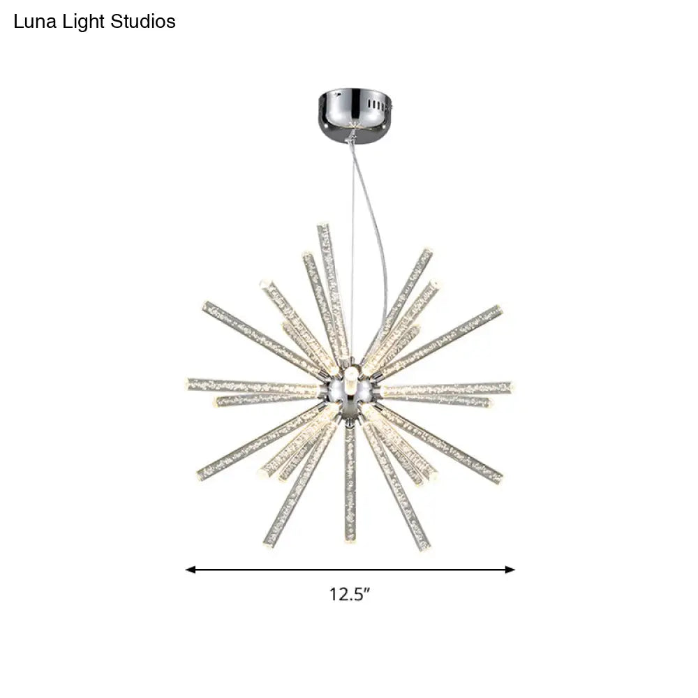 DecorBites™ Modern Crystal LED Starburst Chandelier Pendant Light - 12.5"/18"/28" Wide, Clear Hanging Ceiling Fixture