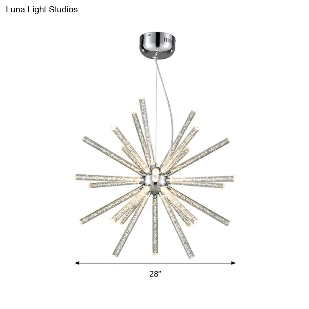DecorBites™ Modern Crystal LED Starburst Chandelier Pendant Light - 12.5"/18"/28" Wide, Clear Hanging Ceiling Fixture