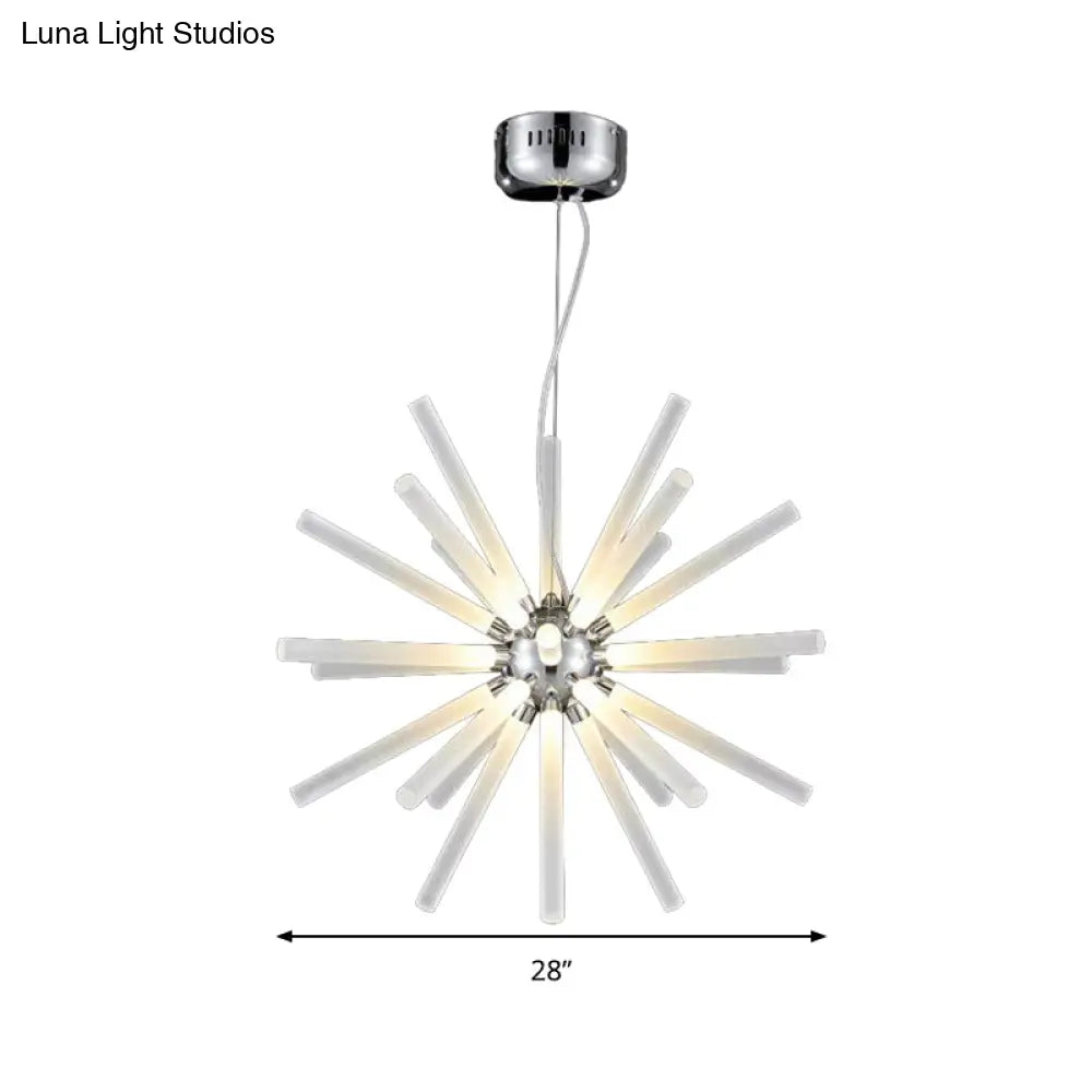 DecorBites™ Modern Crystal LED Starburst Chandelier Pendant Light - 12.5"/18"/28" Wide, Clear Hanging Ceiling Fixture