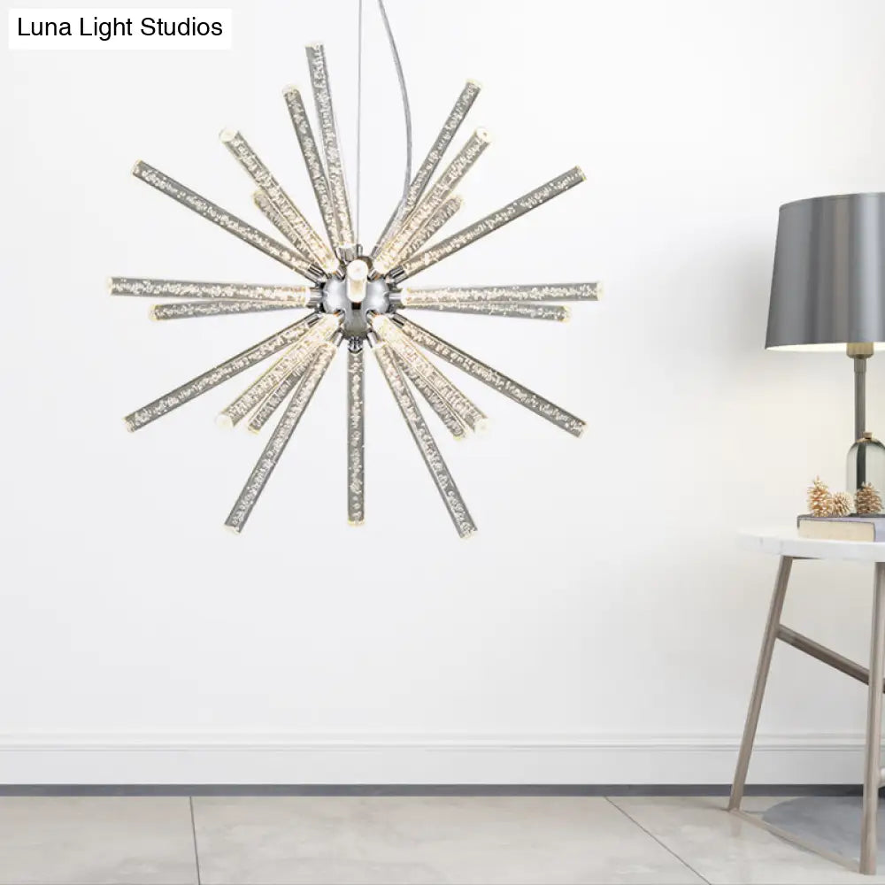 DecorBites™ Modern Crystal LED Starburst Chandelier Pendant Light - 12.5"/18"/28" Wide, Clear Hanging Ceiling Fixture