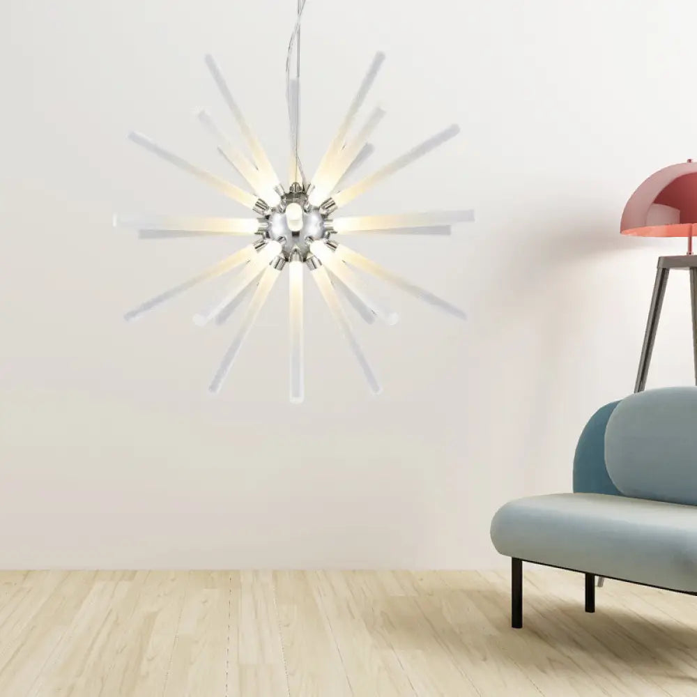 DecorBites™ Modern Crystal LED Starburst Chandelier Pendant Light - 12.5"/18"/28" Wide, Clear Hanging Ceiling Fixture