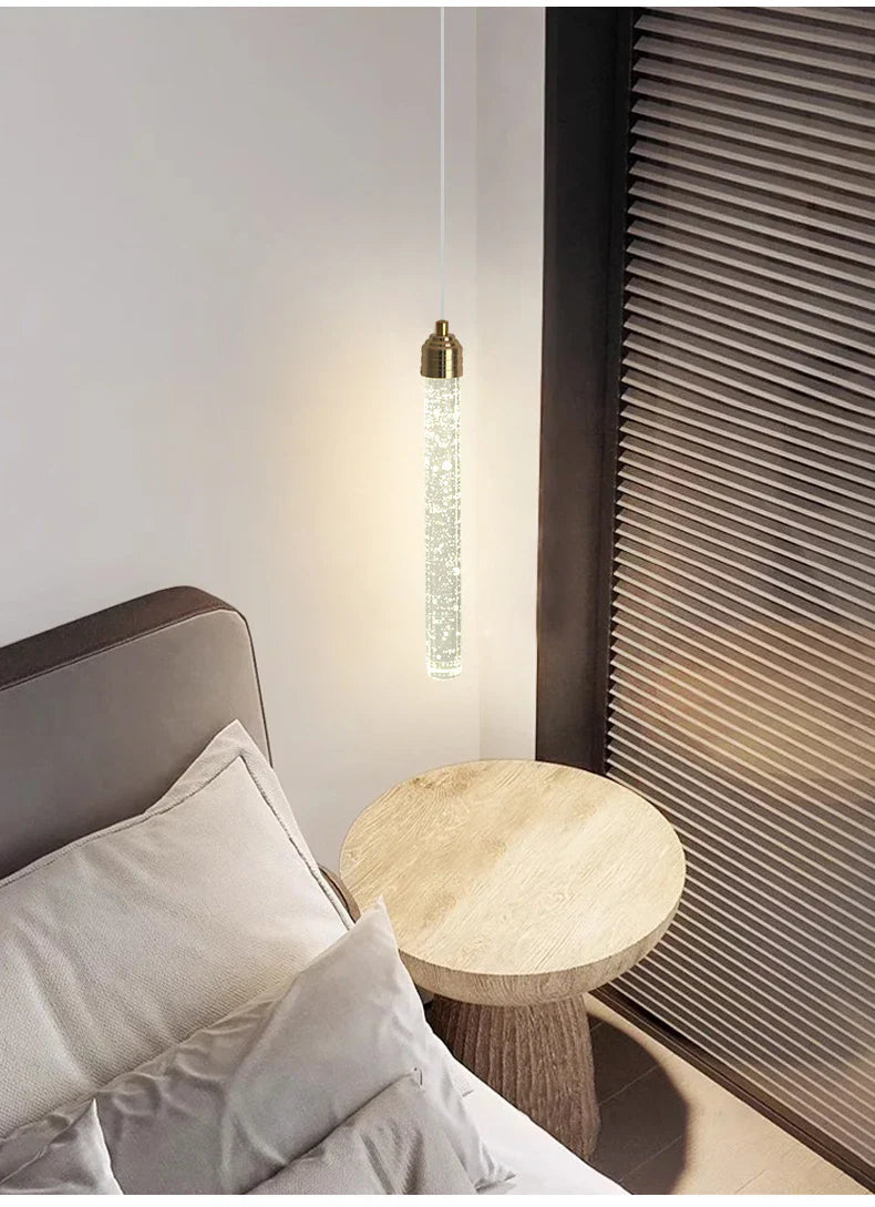DecorBites™ Modern Crystal Pendant Light with Gold Fixtures - Home Decor
