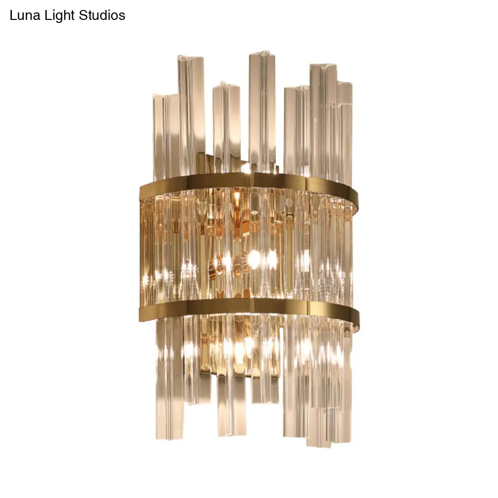 DecorBites™ Modern Crystal Prism Sconce Lighting - 3 Lights - Chrome/Gold Finish - Living Room Wall Mounted Lamp