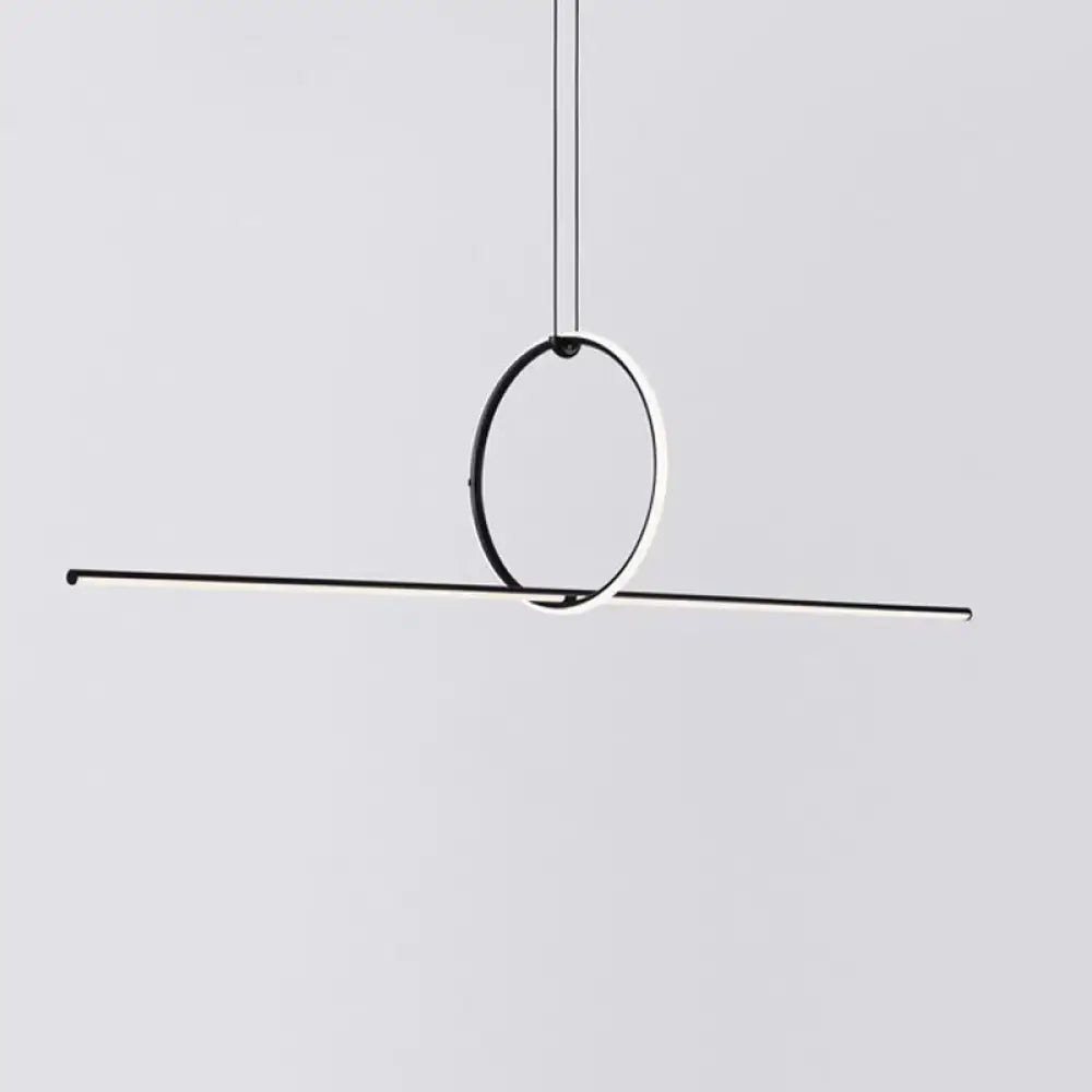 DecorBites™ Modern Designer Line Art Pendant Ceiling Light with LED Island Lighting for Dining Room, Black Metallic Finish