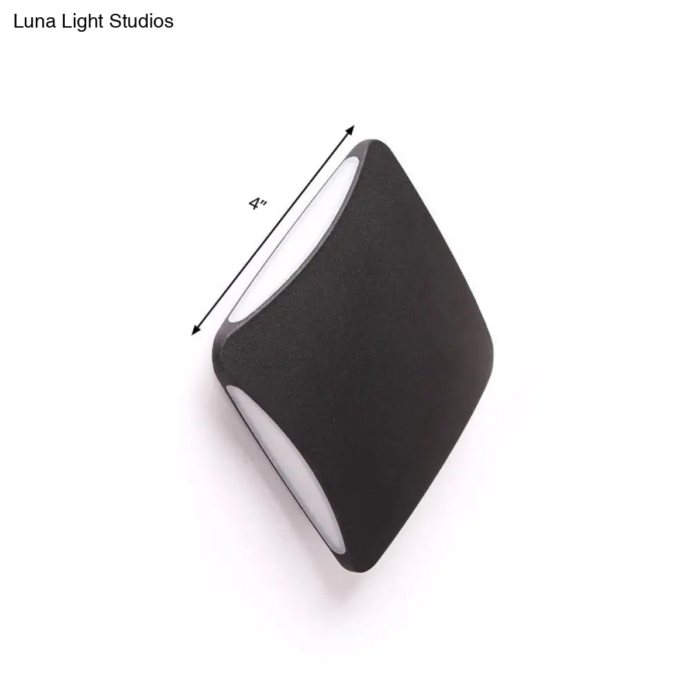 DecorBites™ Modern Diamond LED Wall Sconce - Black Aluminum 4"/6" Width Porch Light Fixture