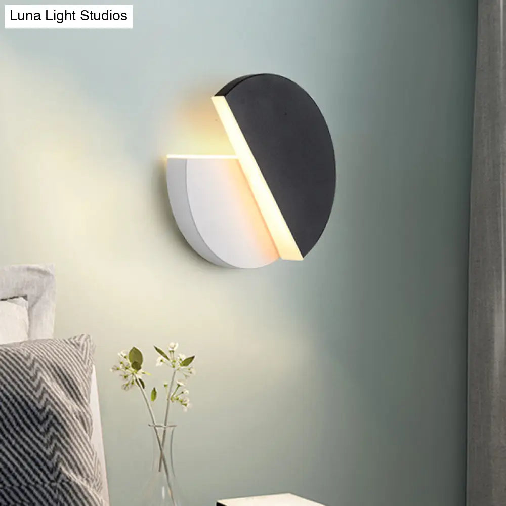 DecorBites™ Modern Double Semicircle LED Wall Lamp Sconce, Black and White