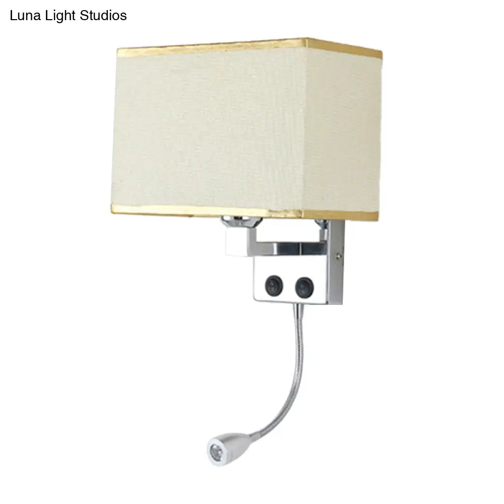 DecorBites™ Modern Fabric Rectangle Spotlight Wall Lamp - Nordic Style, 1-Light, Black/Flaxen/Beige, Wall Mounted Fixture