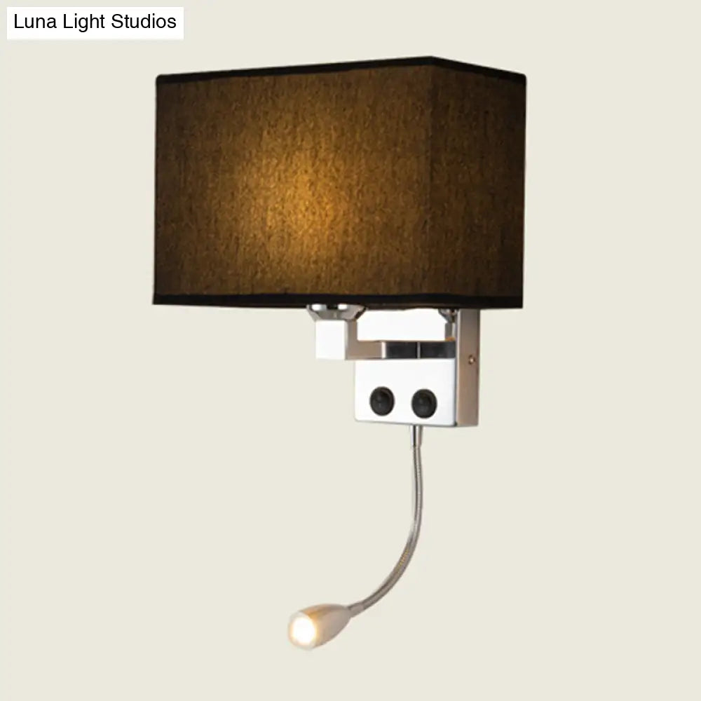 DecorBites™ Modern Fabric Rectangle Spotlight Wall Lamp - Nordic Style, 1-Light, Black/Flaxen/Beige, Wall Mounted Fixture