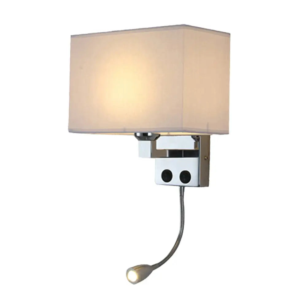 DecorBites™ Modern Fabric Rectangle Spotlight Wall Lamp - Nordic Style, 1-Light, Black/Flaxen/Beige, Wall Mounted Fixture