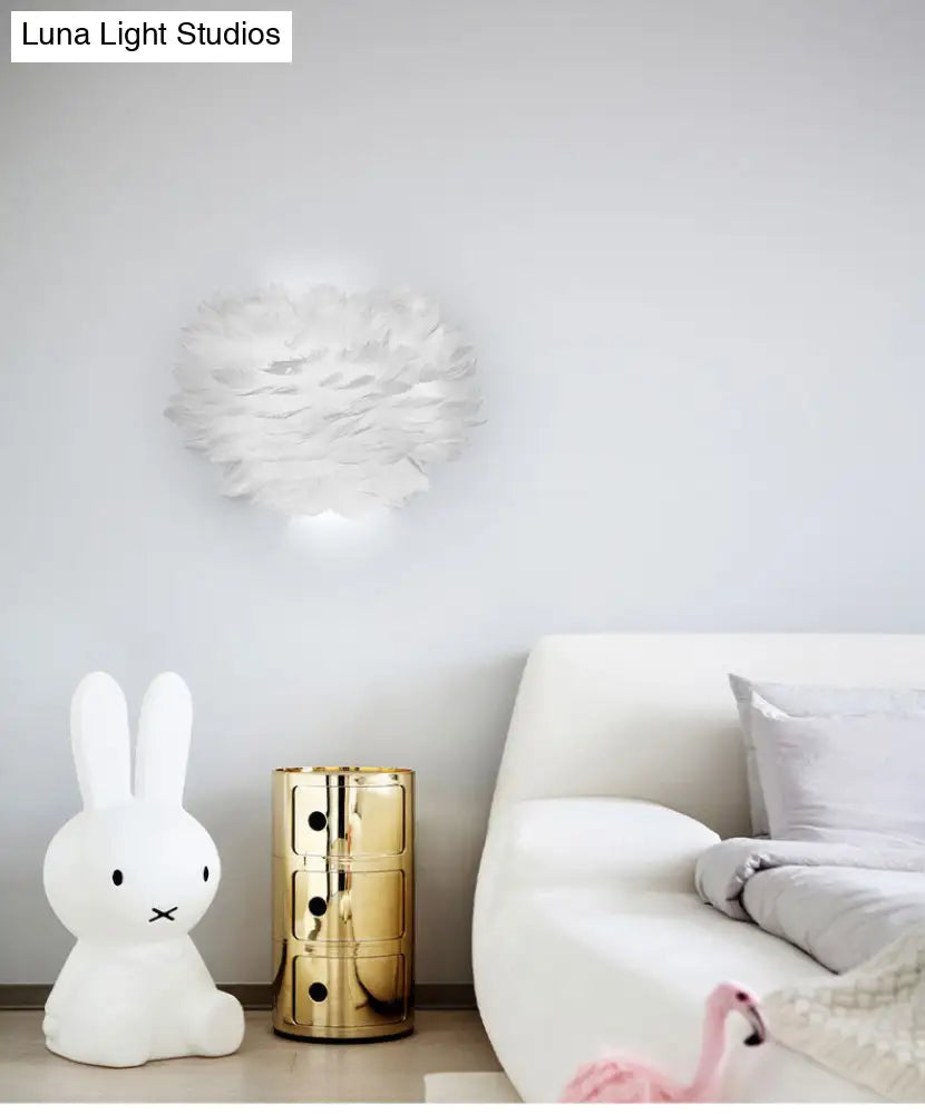 DecorBites™ Modern Feather Wall Lamp: Stylish Ambient Lighting for Living Room & Bedroom Decor